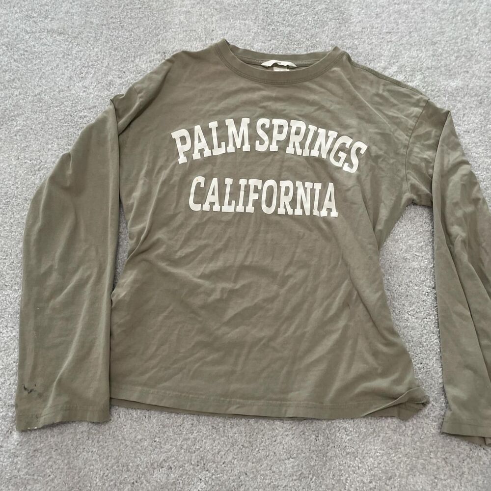 H-m Women's Khaki and Green T-shirt